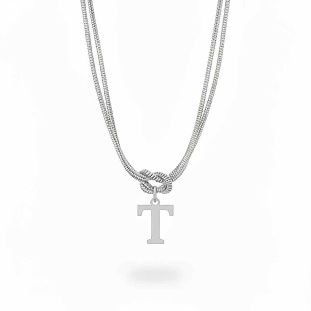 Initial Necklace "Alphabet Knot"