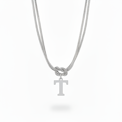 Initial Necklace "Alphabet Knot"