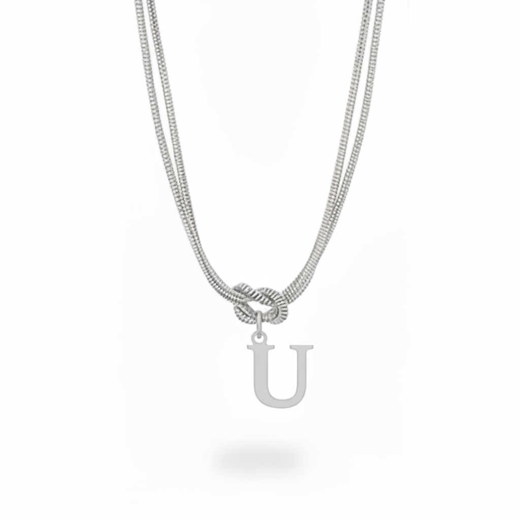 Initial Necklace "Alphabet Knot"