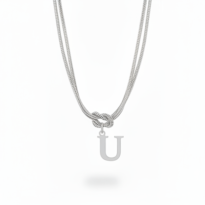 Initial Necklace "Alphabet Knot"