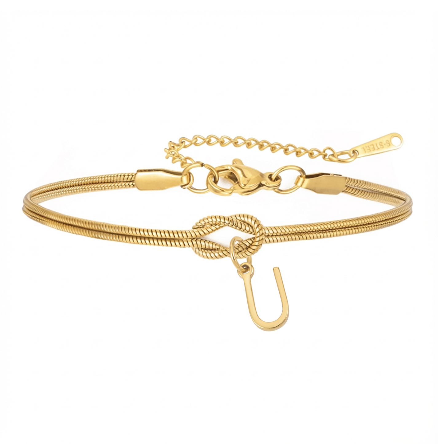 Double Initial Bracelet "Knot"