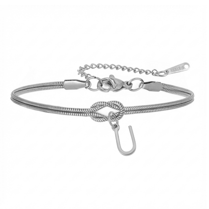 Double Initial Bracelet "Knot"