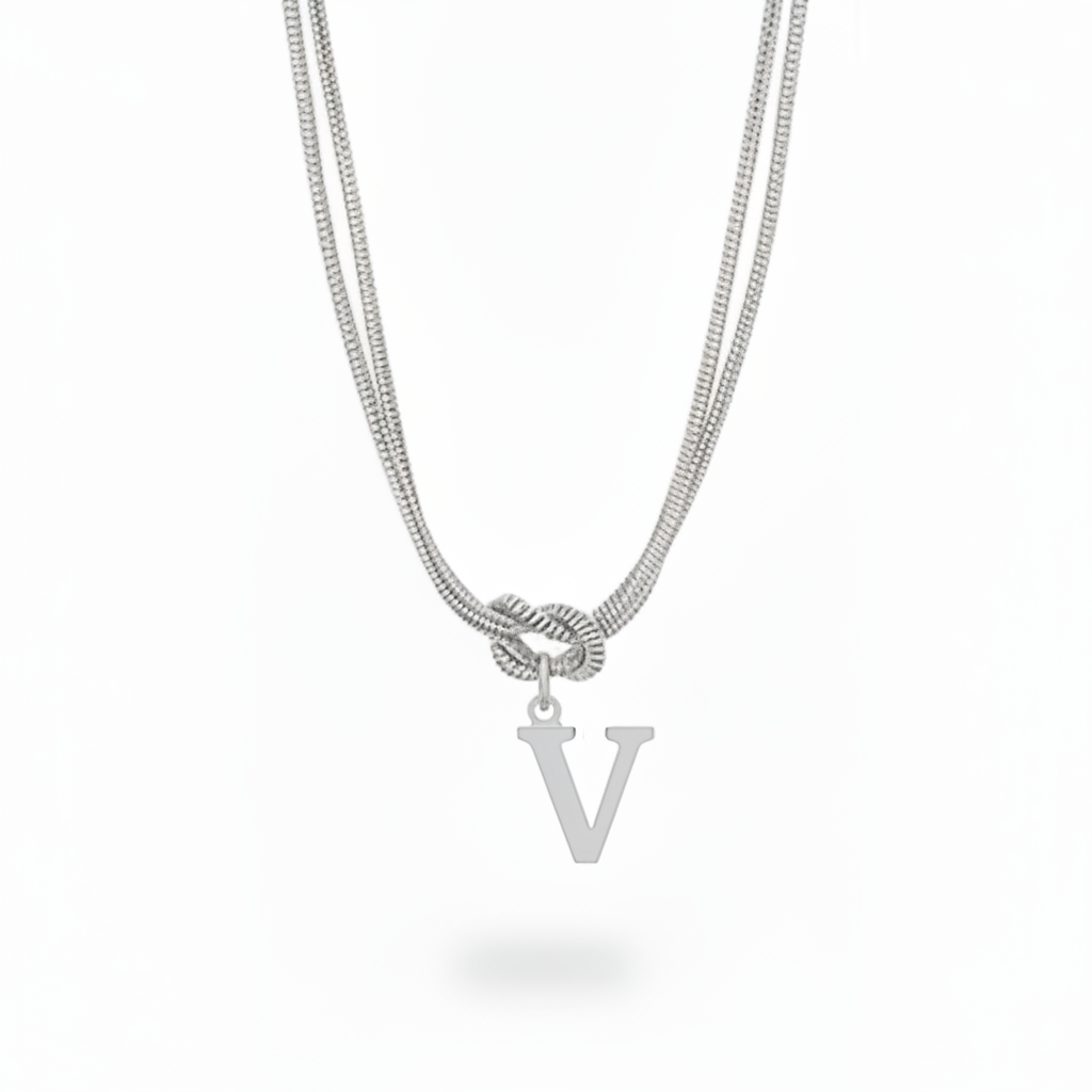 Initial Necklace "Alphabet Knot"