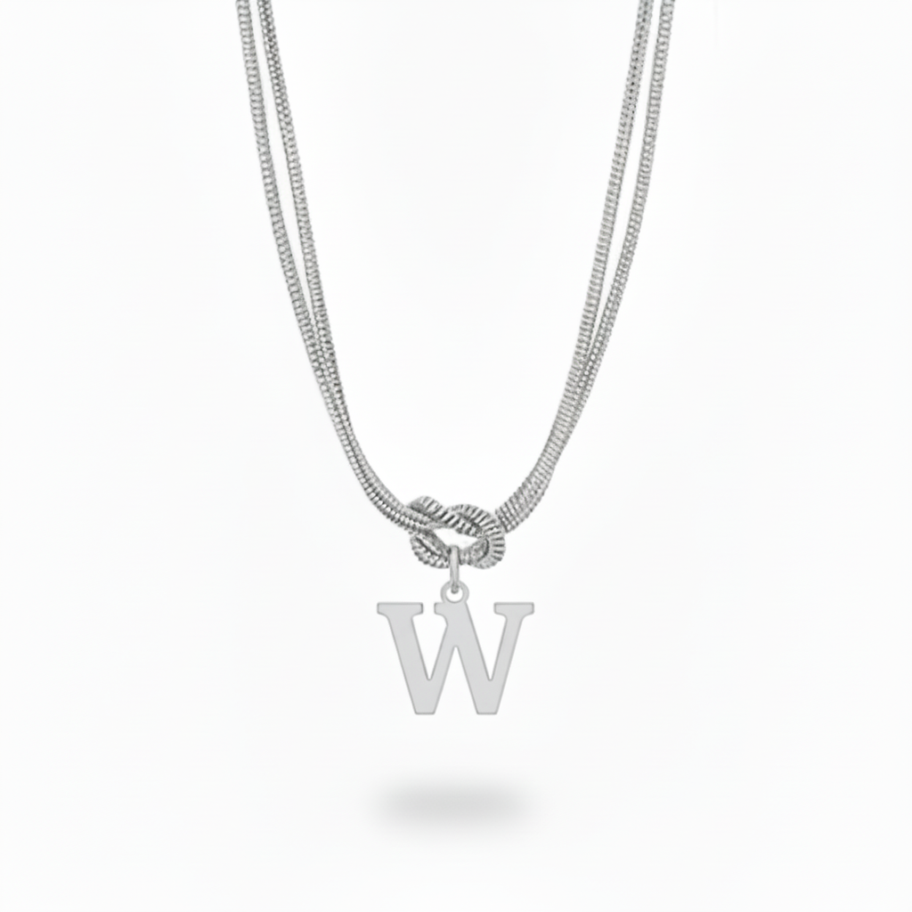 Initial Necklace "Alphabet Knot"