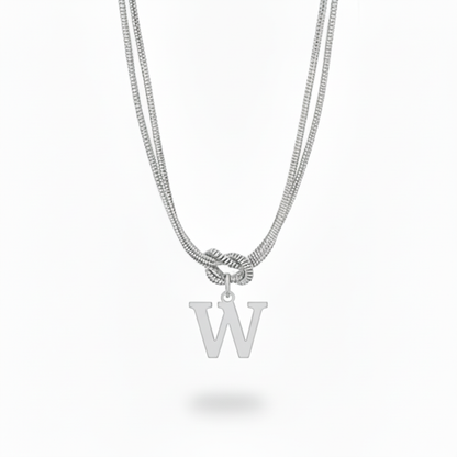 Initial Necklace "Alphabet Knot"