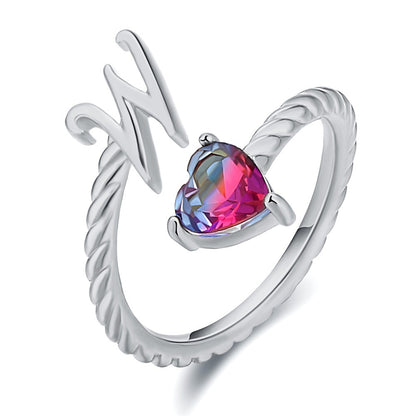 Adjustable Initial Ring "Mermaid Tail"