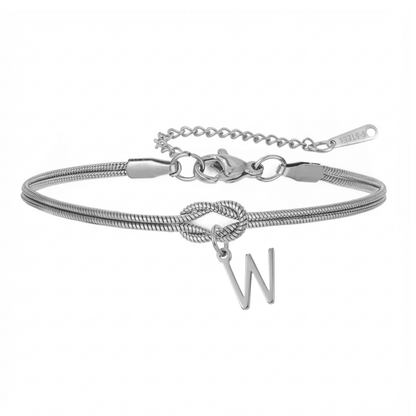 Double Initial Bracelet "Knot"
