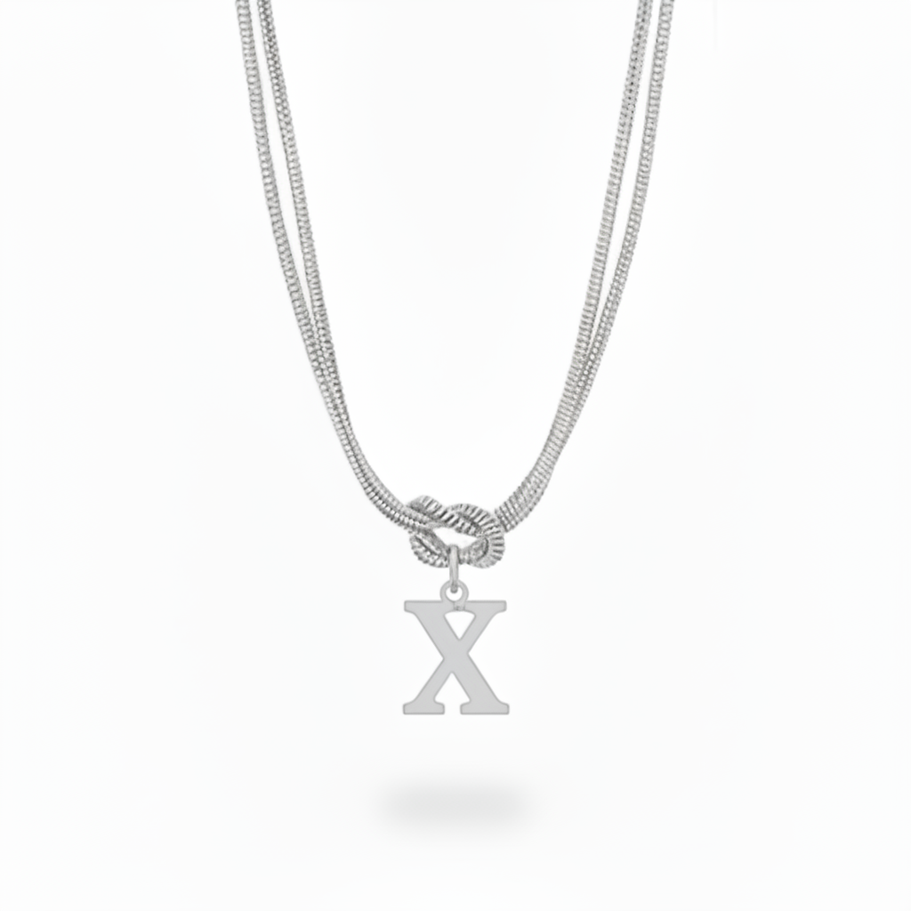 Initial Necklace "Alphabet Knot"