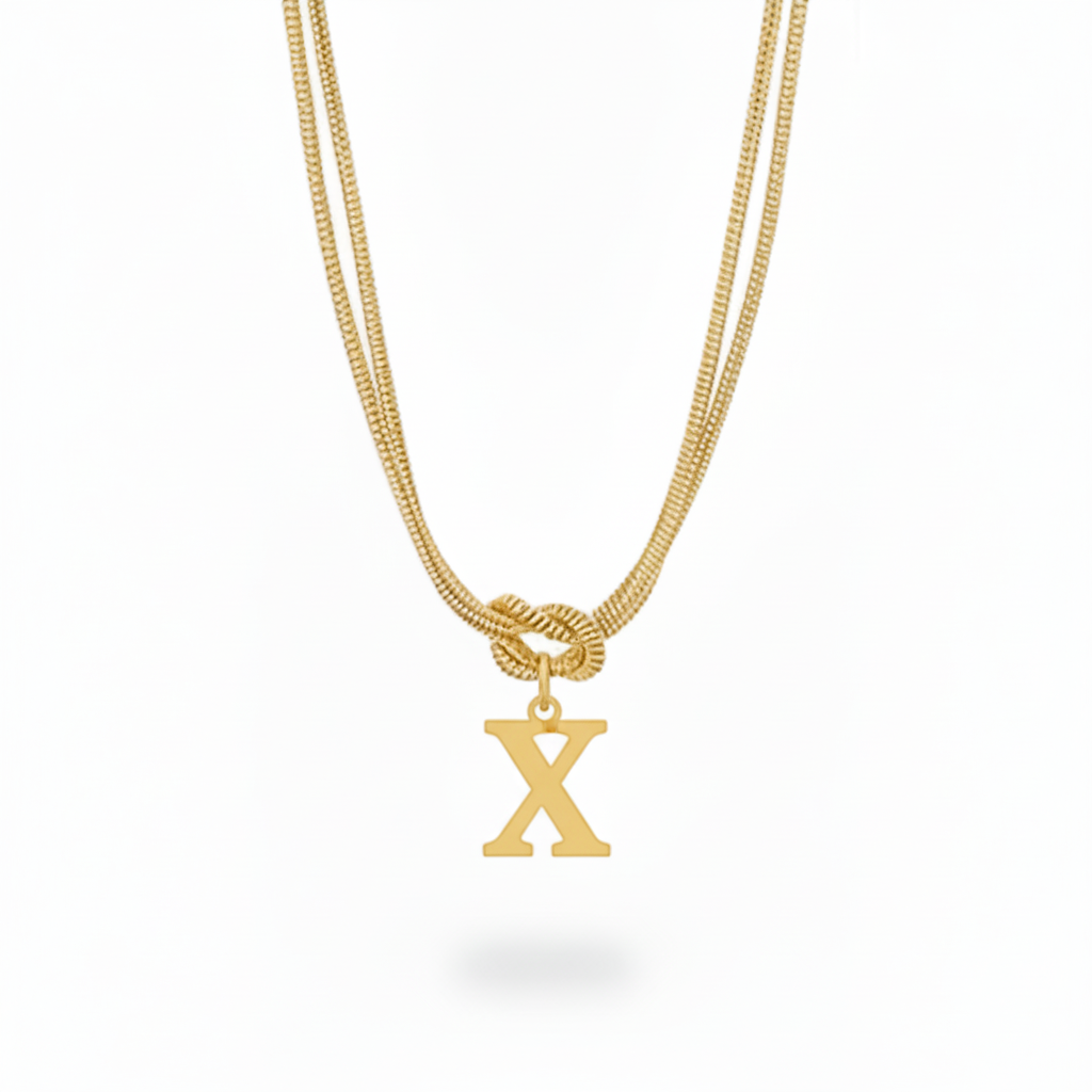Initial Necklace "Alphabet Knot"