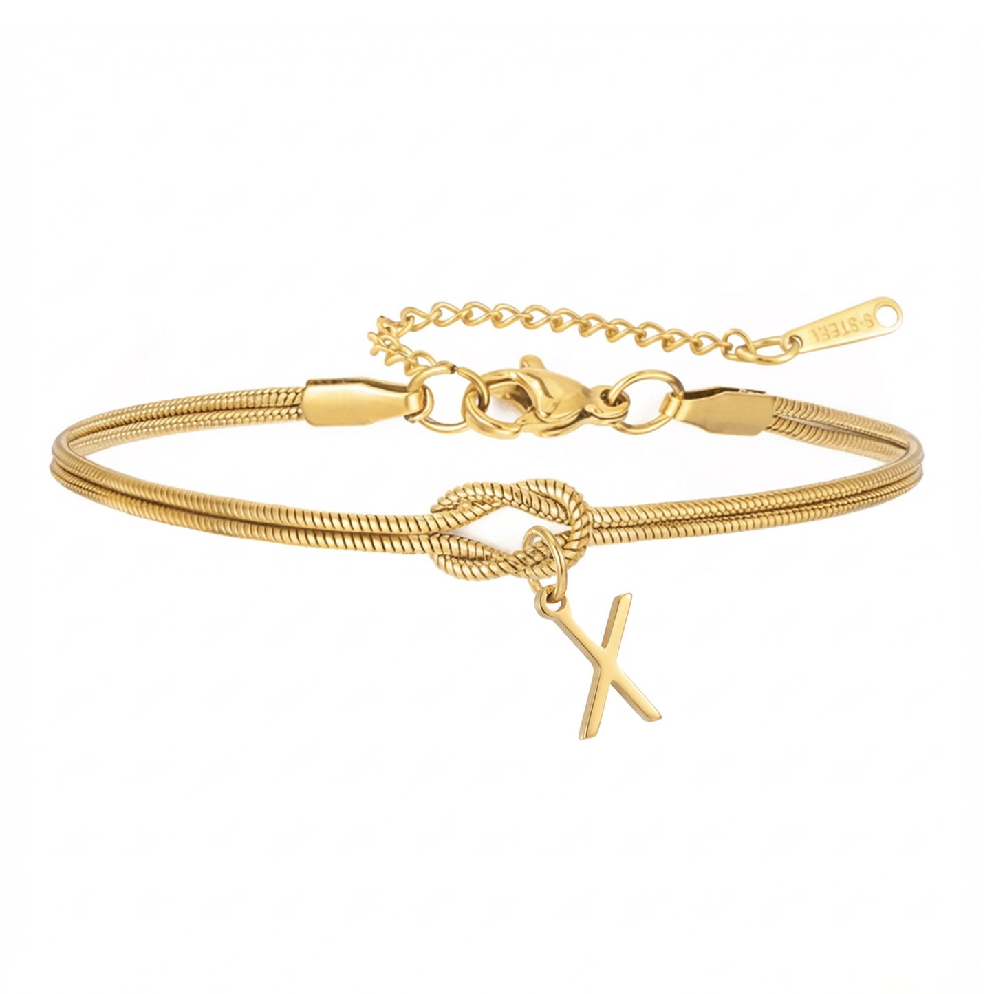 Double Initial Bracelet "Knot"