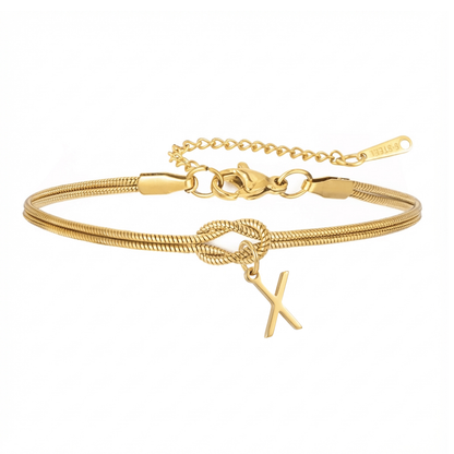 Double Initial Bracelet "Knot"