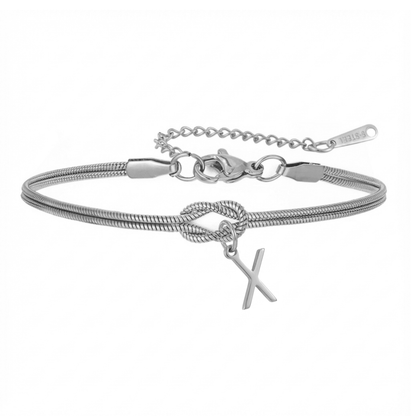 Double Initial Bracelet "Knot"