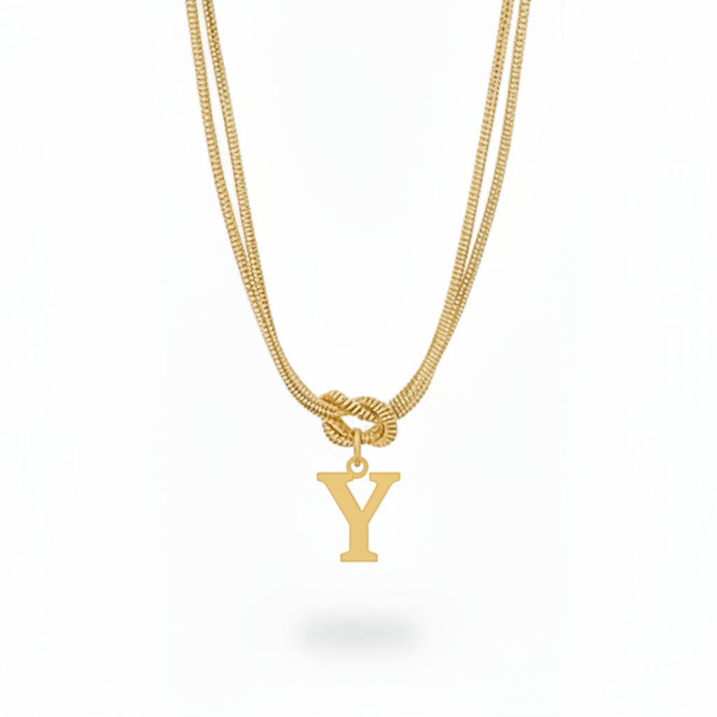 Initial Necklace "Alphabet Knot"