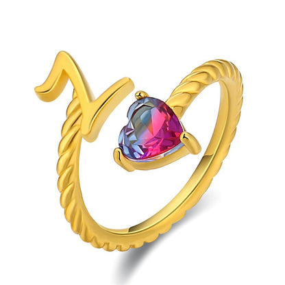 Adjustable Initial Ring "Mermaid Tail"