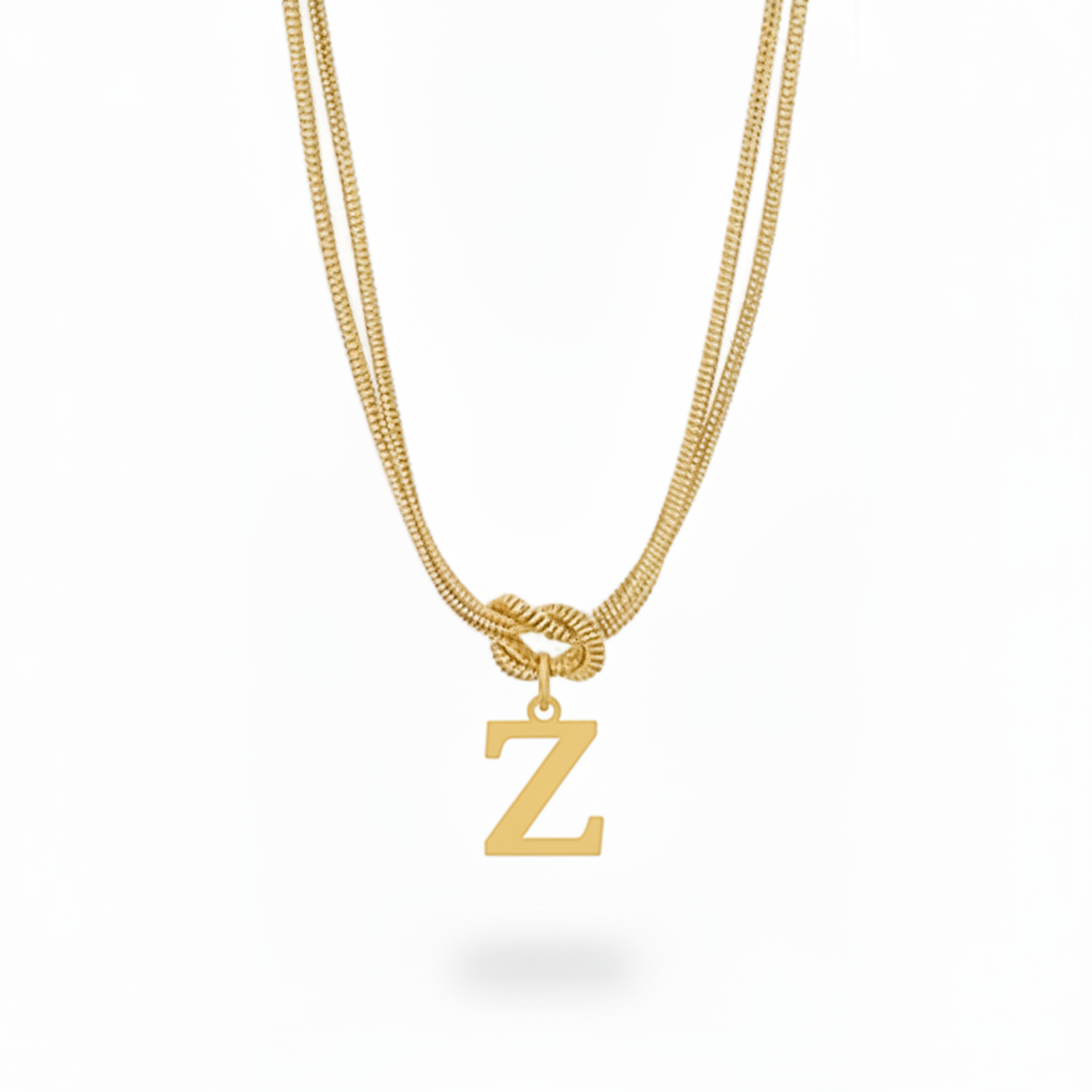 Initial Necklace "Alphabet Knot"