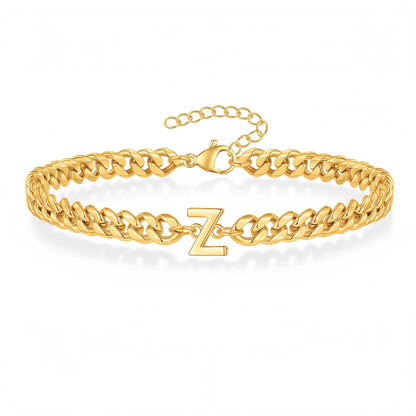 Initial Bracelet "Curb Letter"