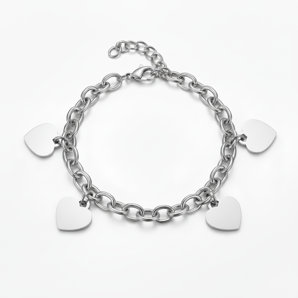 Initial Bracelet "Custom Hearts"