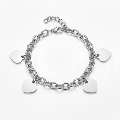 Initial Bracelet "Custom Hearts"