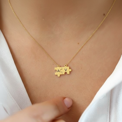 Initial Necklace "Puzzle Bond"