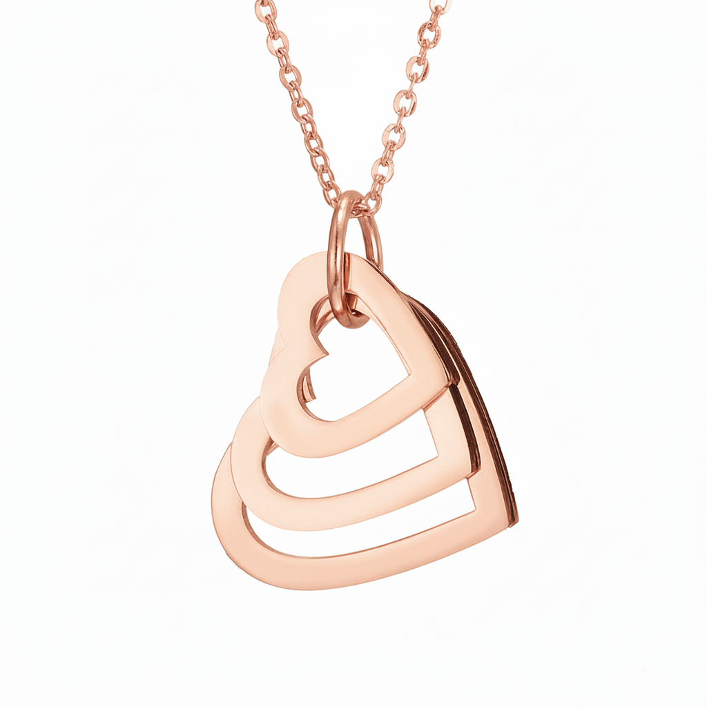 Name Necklace "Nested Hearts"