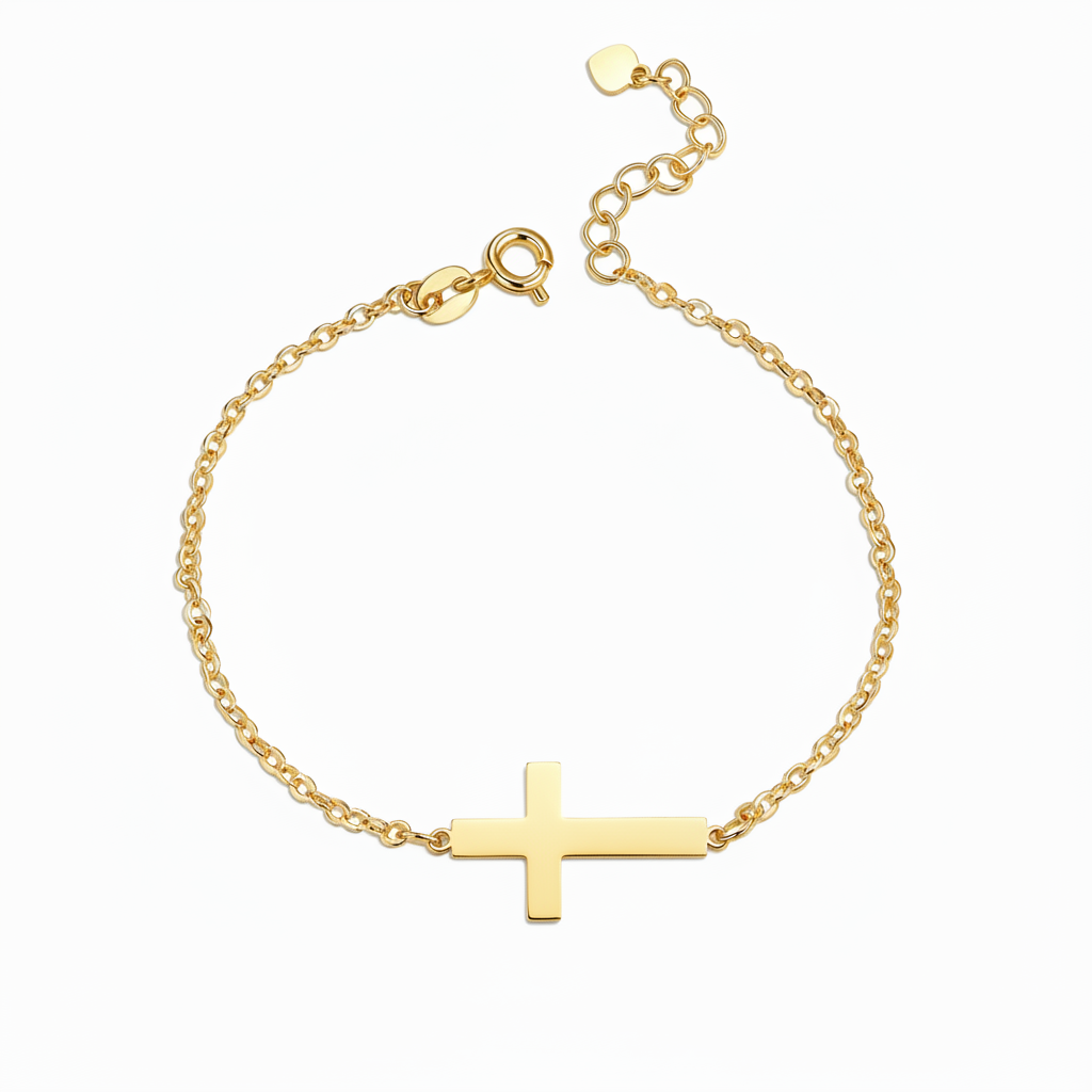 Name Bracelet "Sideways Cross"