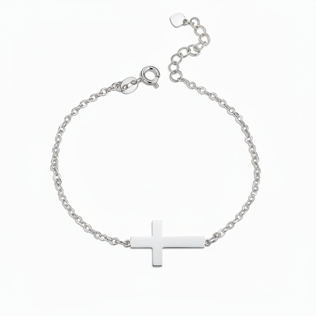 Name Bracelet "Sideways Cross"