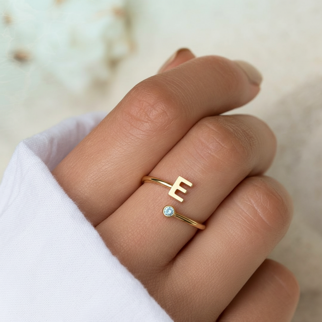 Adjustable Initial Ring "Essence"