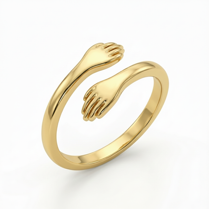 Adjustable double initial ring "Embrace"