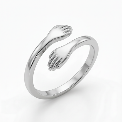 Adjustable double initial ring "Embrace"