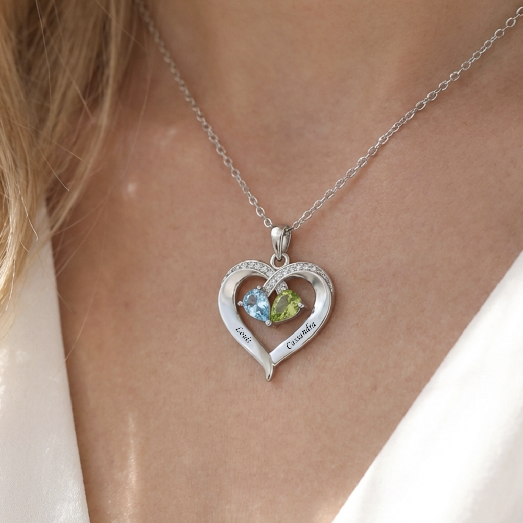Name Necklace "Entwined Hearts"