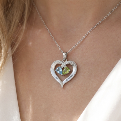 Name Necklace "Entwined Hearts"