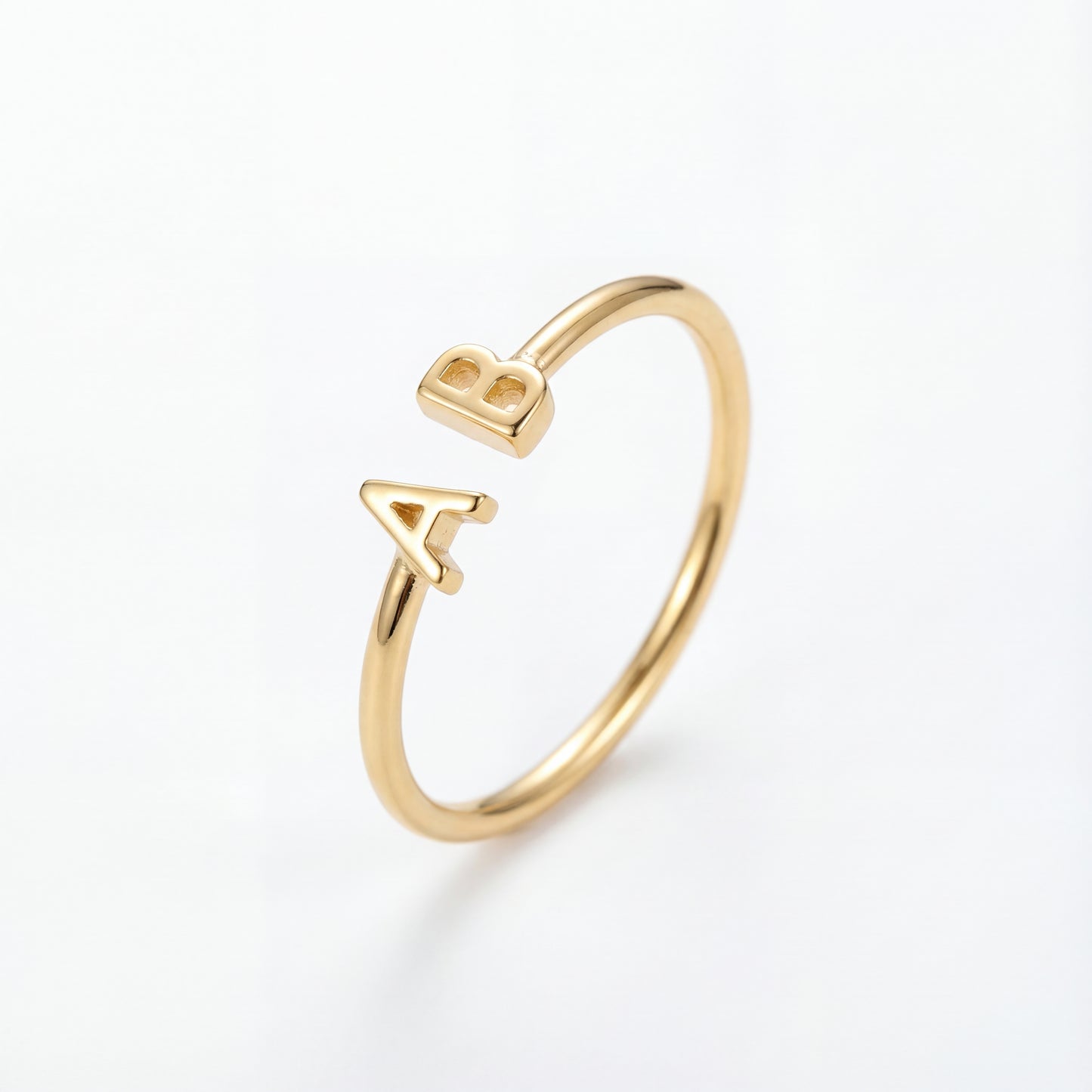 Adjustable Initial Ring "Double Monogram"