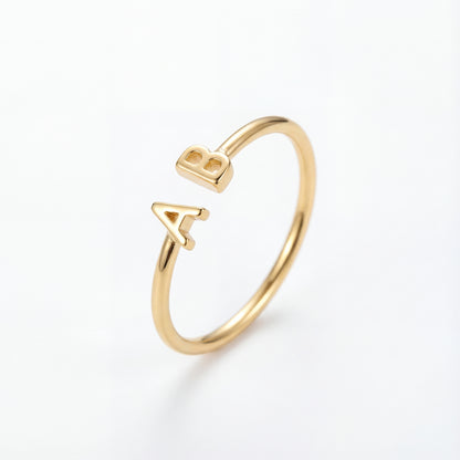 Adjustable Initial Ring "Double Monogram"