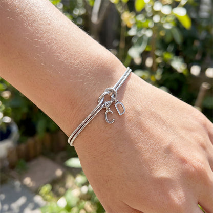Double Initial Bracelet "Knot"