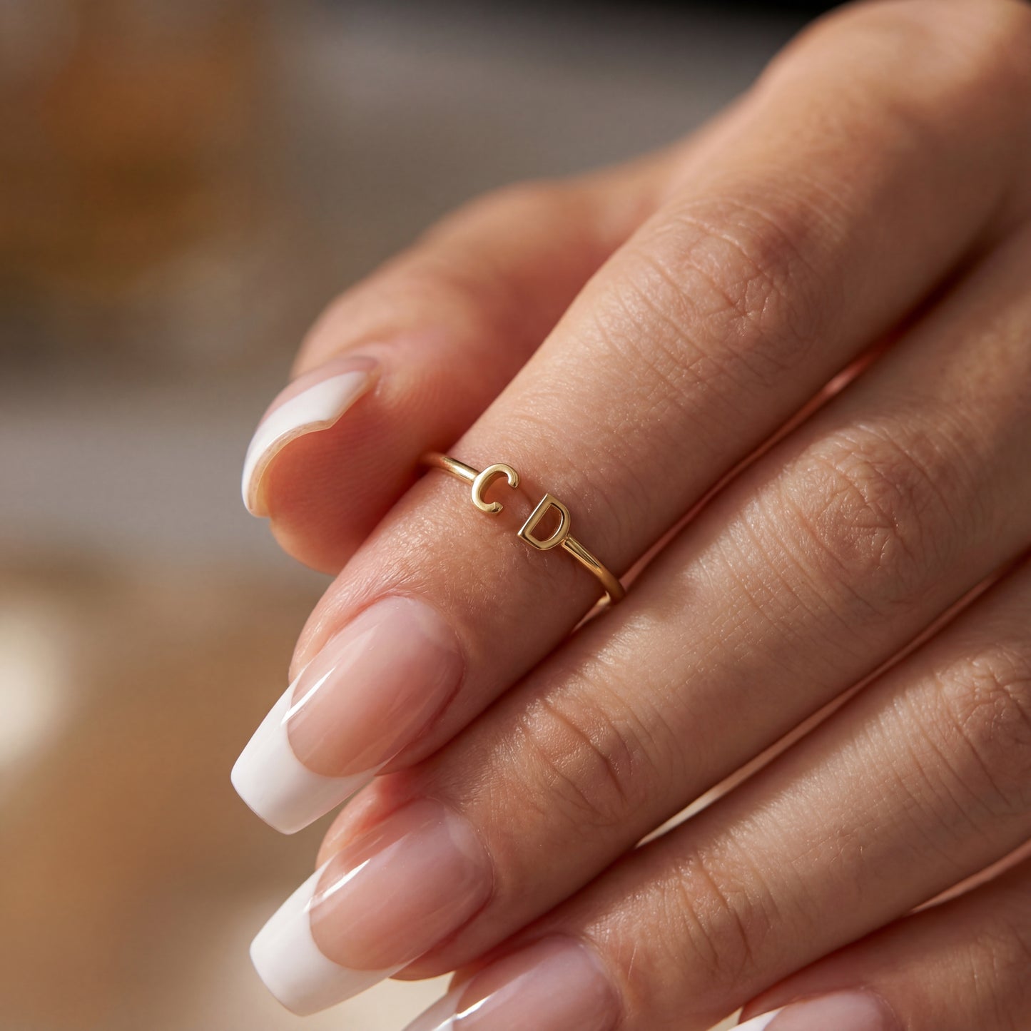 Adjustable Initial Ring "Double Monogram"