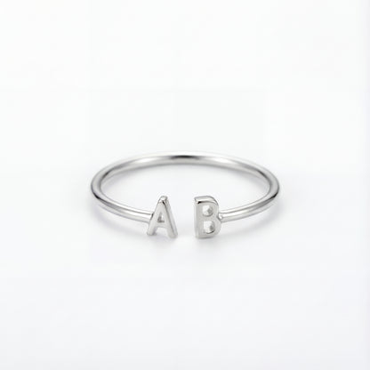 Adjustable Initial Ring "Double Monogram"