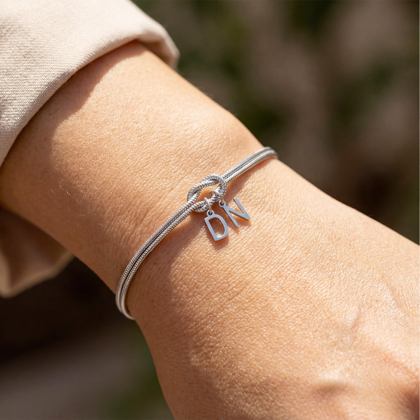 Double Initial Bracelet "Knot"