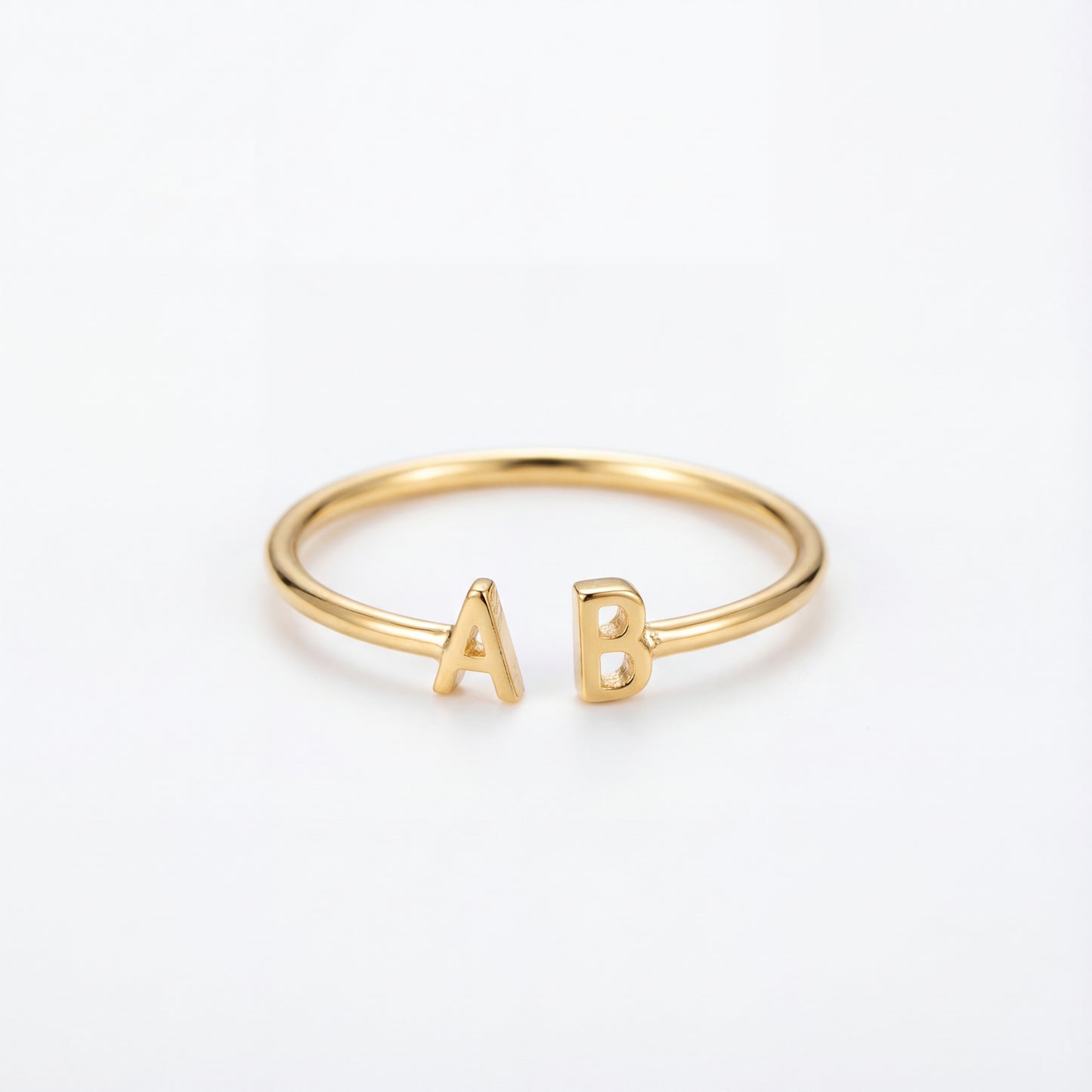 Adjustable Initial Ring "Double Monogram"