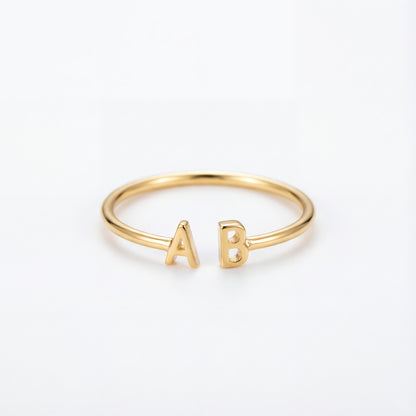 Adjustable Initial Ring "Double Monogram"
