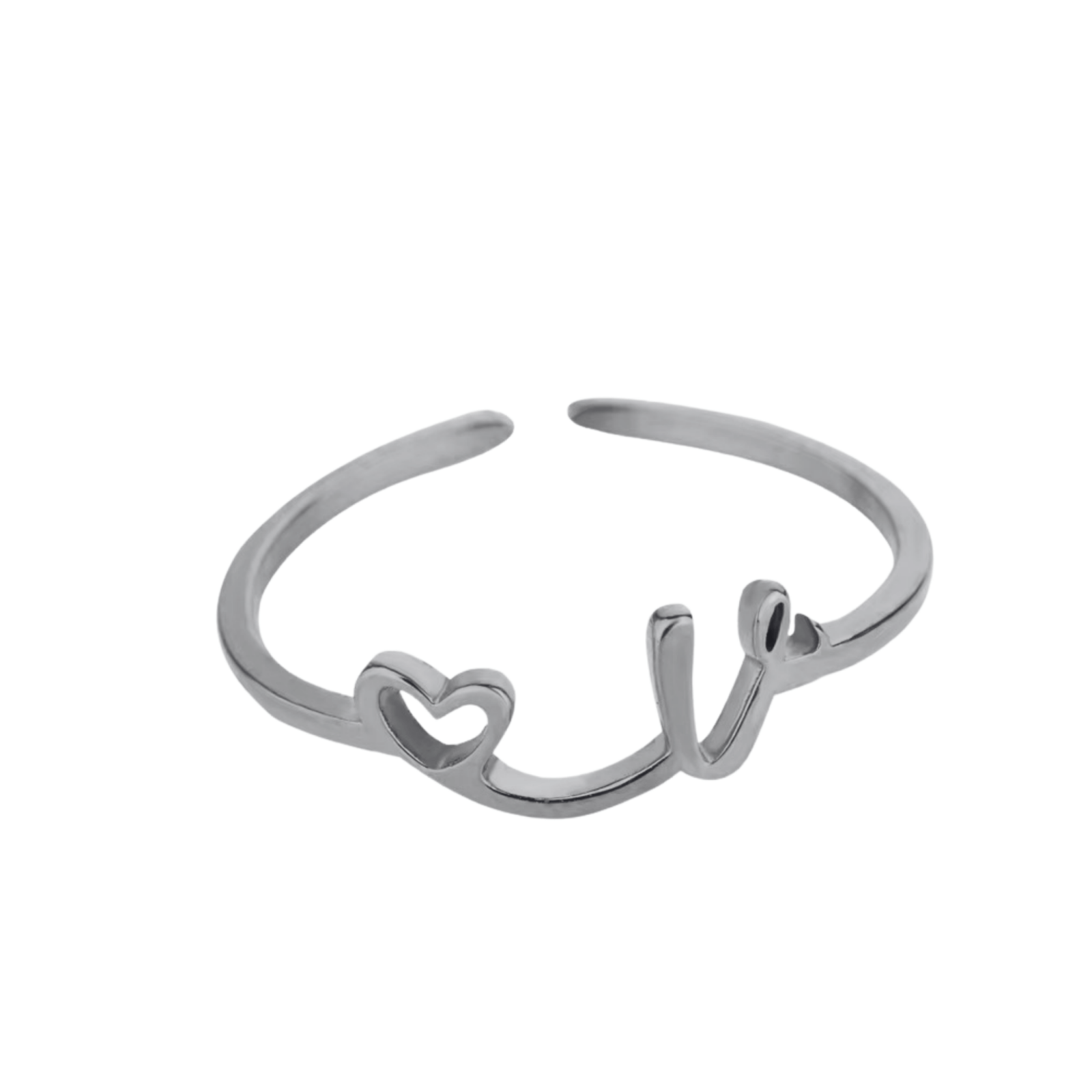 RICCARDI - BAGUE AJUSTABLE "Initial Heart Ring" - Riccardi