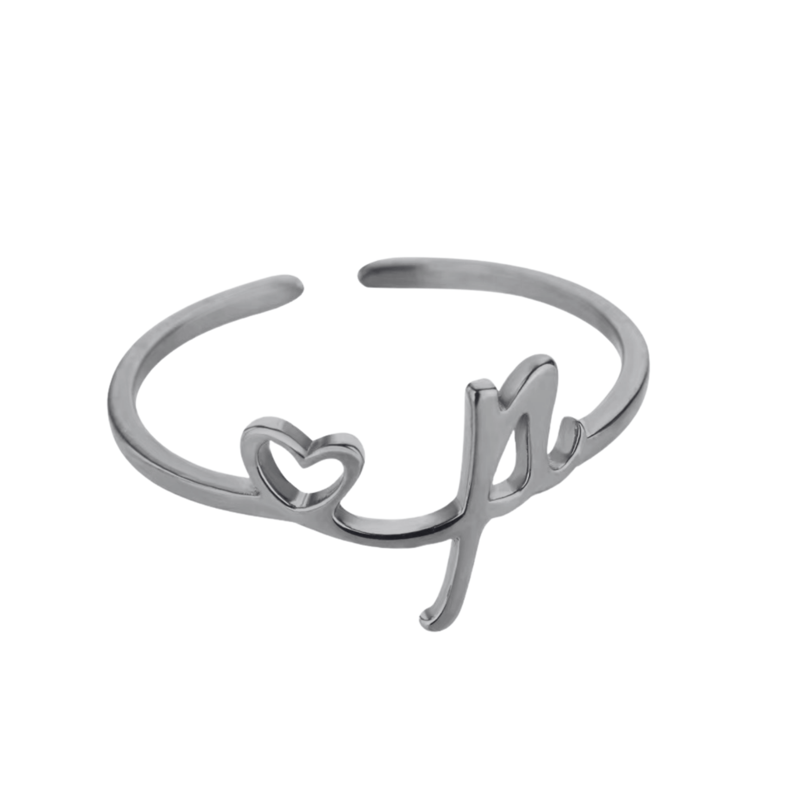 RICCARDI - BAGUE AJUSTABLE "Initial Heart Ring" - Riccardi