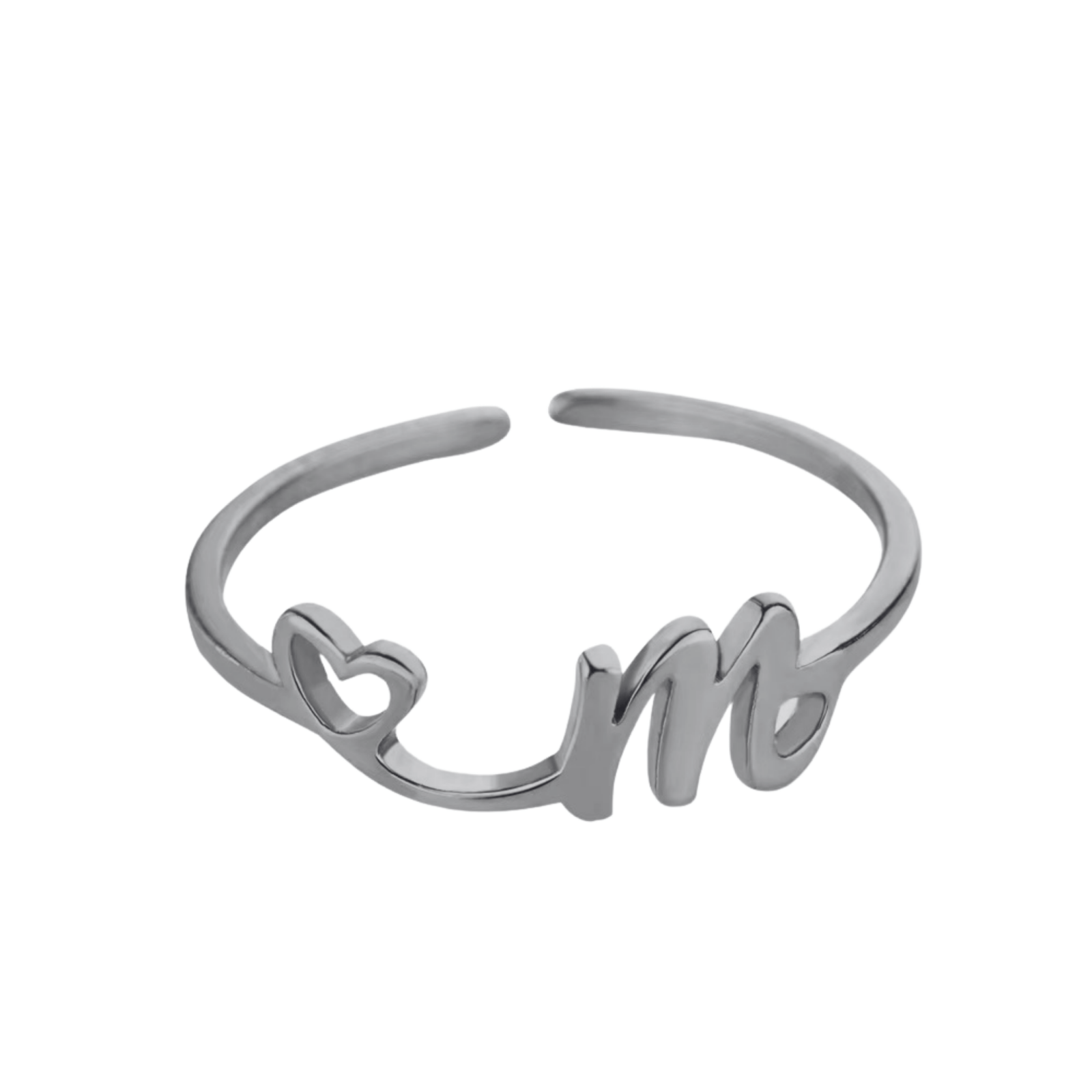RICCARDI - BAGUE AJUSTABLE "Initial Heart Ring" - Riccardi