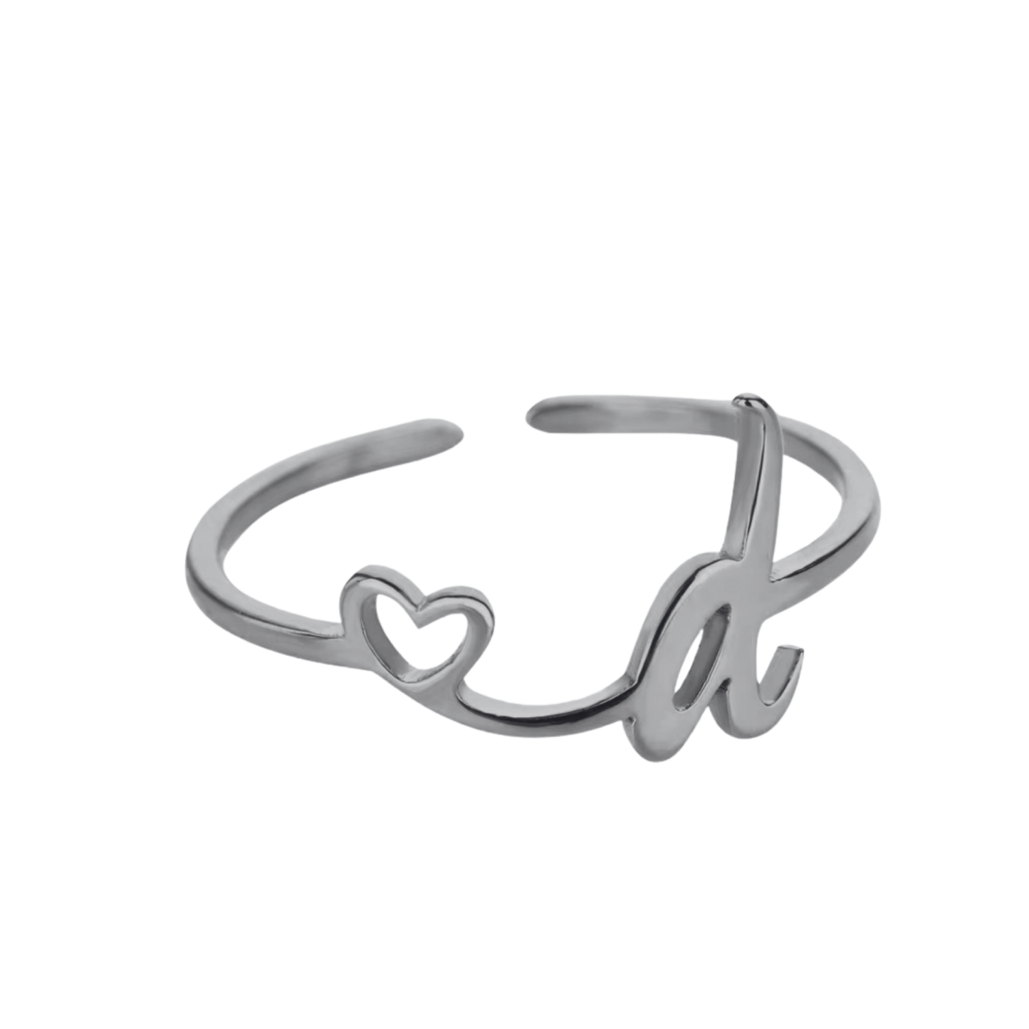 RICCARDI - BAGUE AJUSTABLE "Initial Heart Ring" - Riccardi