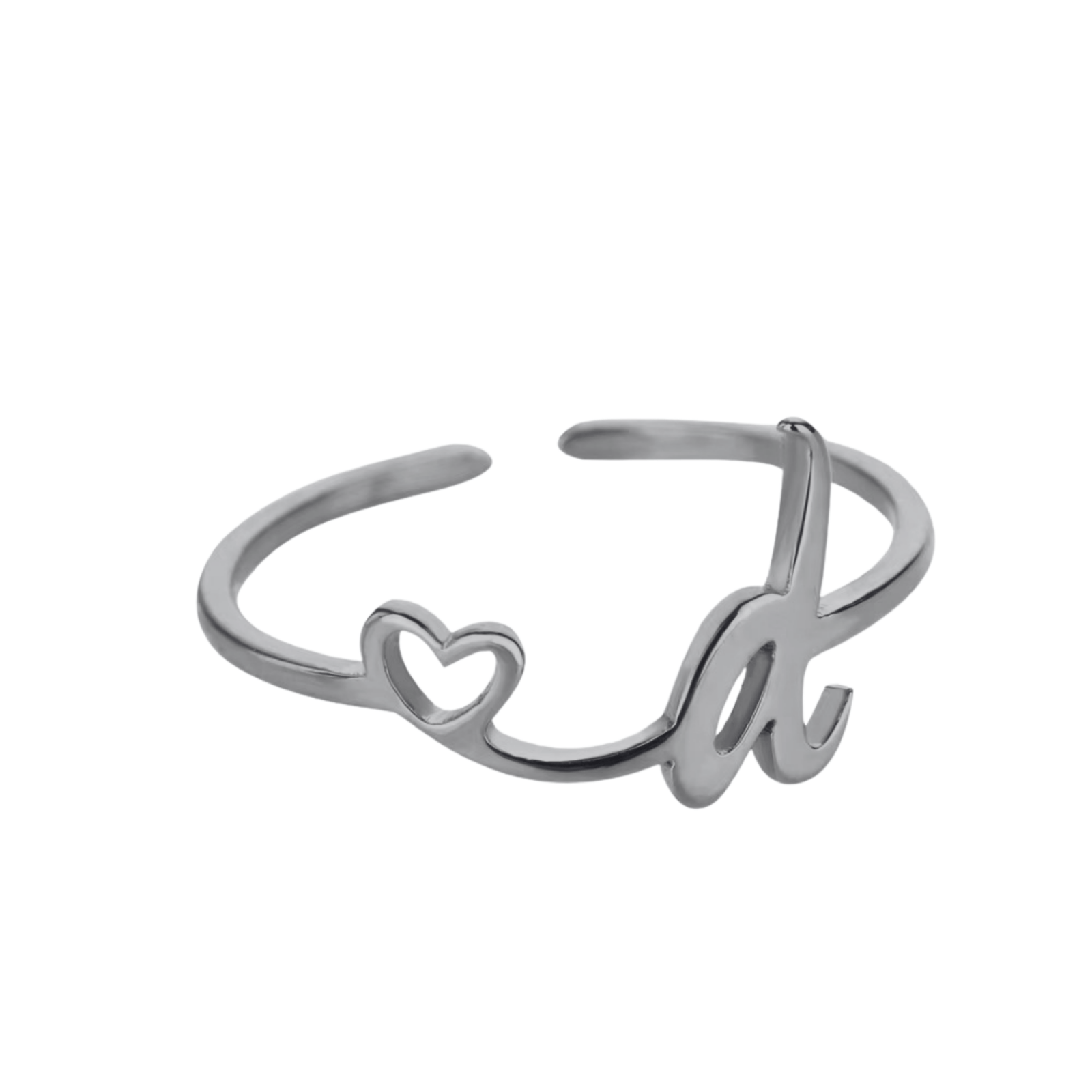 RICCARDI - BAGUE AJUSTABLE "Initial Heart Ring" - Riccardi