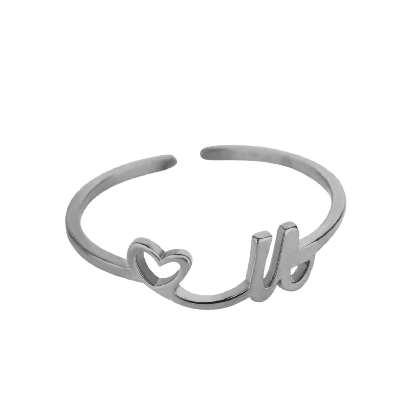 RICCARDI - BAGUE AJUSTABLE "Initial Heart Ring" - Riccardi