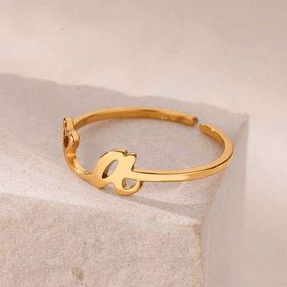 RICCARDI - BAGUE AJUSTABLE "Initial Heart Ring" - Riccardi