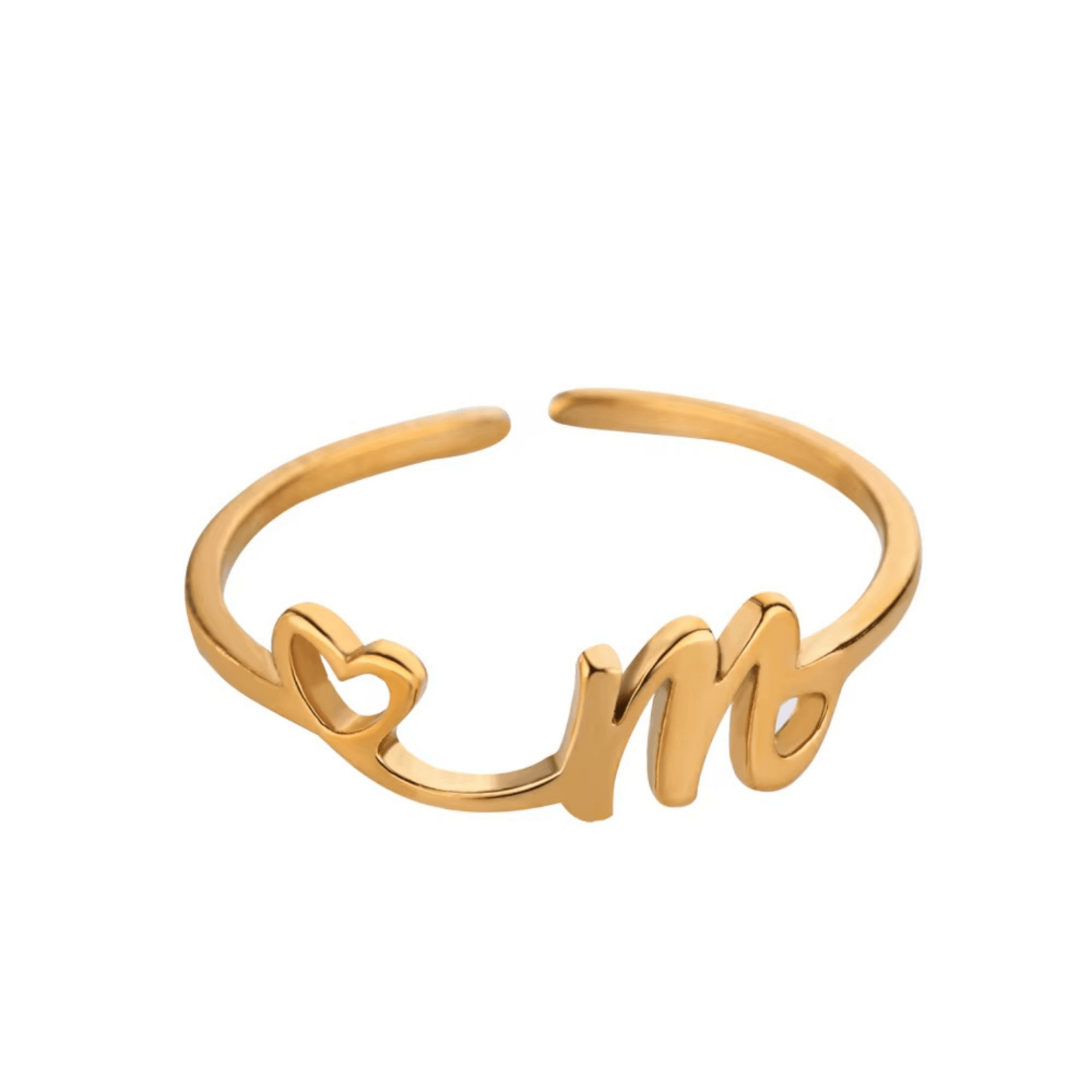 RICCARDI - BAGUE AJUSTABLE "Initial Heart Ring" - Riccardi
