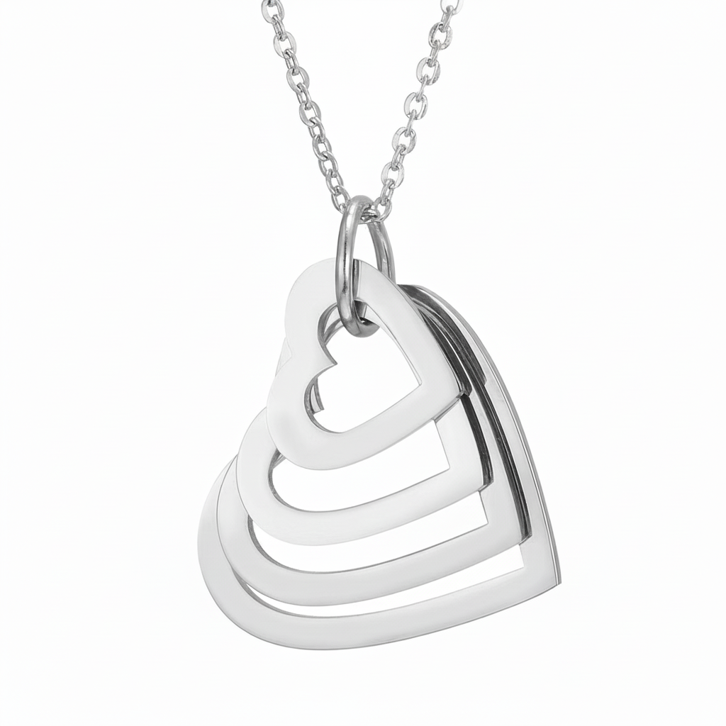 Name Necklace "Nested Hearts"