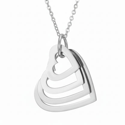 Name Necklace "Nested Hearts"