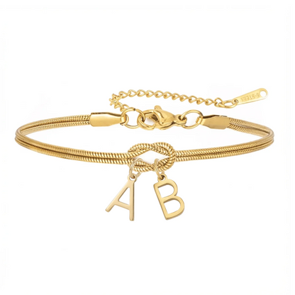 Double Initial Bracelet "Knot"